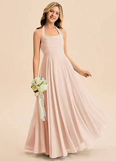 Azazie Kady Junior English Rose A-Line Sweetheart Neckline Chiffon Dress image3
