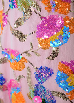 Radiant Love Blushing Pink Sequin Embroidered Skater Dress image8