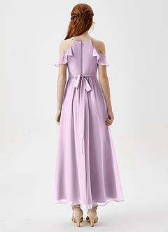 Azazie Chaya Junior Frosted Lilac A-Line Off the Shoulder Chiffon Dress image2