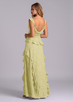 Azazie Sloane Bridesmaid Dresses Lemon Sorbet A-Line Sweetheart Neckline Floral Burnout Dress image2