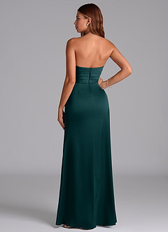 Azazie Claudelle Vestidos de damas de honor Vestido de Pino de Satén Elástico de Corte Sirena con Sin tirantes image7