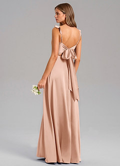Azazie Everett Bridesmaid Dresses Rose Gold A-Line Stretch Satin Dress image6