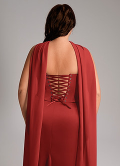 Azazie Sorrel Bridesmaid Dresses Pomegranate Mermaid Strapless Stretch Satin Convertible Dress image11
