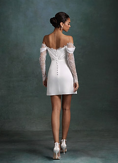 Azazie Alesya Wedding Dresses Diamond White A-Line Sweetheart Neckline Lace Dress image6