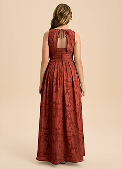 Azazie Bibiane Junior Klä av A-Line i Blommig Utbrändhet Plisserad image2