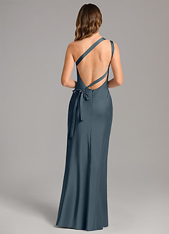 Azazie Monroe Bridesmaid Dresses Twilight Mermaid One Shoulder Stretch Satin Dress image2
