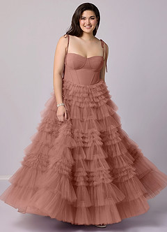 Barbie ♥ Azazie Bridesmaid Dresses Cedar Rose A-Line Sweetheart Neckline Tulle Dress image6