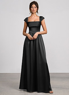 Odette Black Luminous Satin Maxi Dress image6