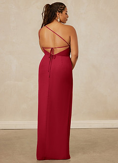 Christian Siriano Bridal for Azazie 1003 Bridesmaid Dresses Scarlet Sheath One Shoulder Chiffon Dress image15