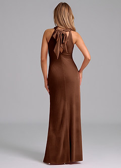 Azazie Doretta Bridesmaid Dresses Umber Mermaid Pleated Velvet Dress image6