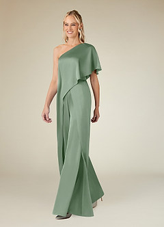 Azazie Hagretta Mère de la mariée Robes Robe Combinaison/Tailleur Pantalon en Satin extensible Matcha image4