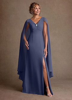 Azazie Boudica Suknie dla Matki Panny Młodej Linia A Pofałdowany Szyfon Długość podłogi Sukienka image3