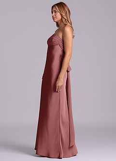 Azazie Ailanie Brudtärnklänningar Klä av Tubklänning i Stretch Satin Axelbandslös Ametist image6