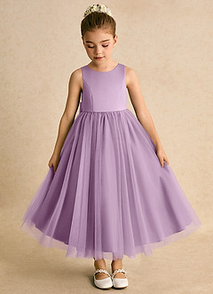 Azazie Solia vestidos de niña de las flores Vestido de Glicinia de Tul de Princesa con Lazo image6