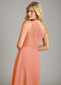 Azazie Phaedra Bridesmaid Dresses Sunset A-Line One Shoulder Chiffon Dress image6