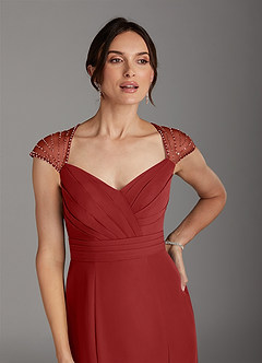 Azazie Blanchett Final Sale Rust Mermaid Sequins Chiffon Dress image7