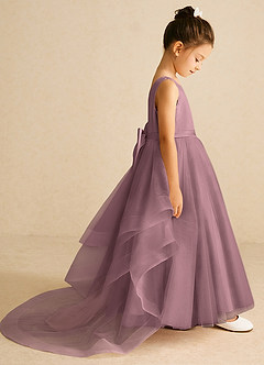 Azazie Pumpkin Flower Girl Dresses Vintage Mauve A-Line Convertible Tulle Dress image3