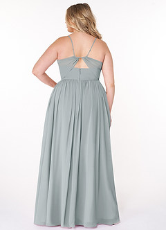Azazie Cora Bridesmaid Dresses Dolphin Grey A-Line Pleated Chiffon Dress image7