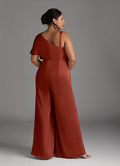 Azazie Hagretta Mother of the Bride Dresses Terracotta Jumpsuit/Pantsuit Stretch Satin Dress image10