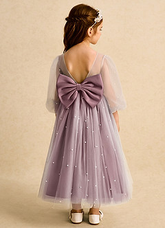Azazie Trudy Flower Girl Dresses Vintage Mauve Ball-Gown Sweetheart Neckline Tulle Dress image2