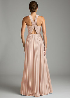 Azazie Afra Robes de demoiselle d'honneur Robe Trapèze en Mousseline de soie Plissée Rose Perle image2