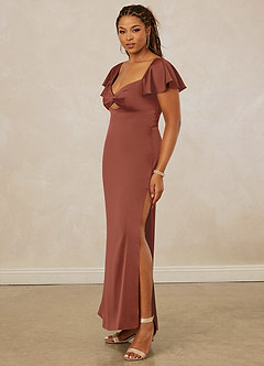 Christian Siriano Bridal for Azazie 1005 Bridesmaid Dresses Auburn Sheath Sweetheart Neckline Stretch Satin Dress image11