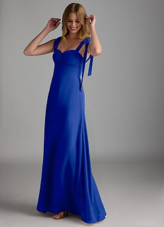 Azazie Lizet Bridesmaid Dresses Royal Blue A-Line Sweetheart Neckline Chiffon Dress image1