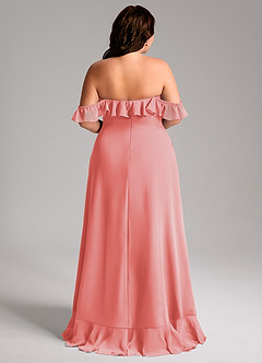 Azazie Lyra Bridesmaid Dresses Coral A-Line Chiffon Convertible Dress image12
