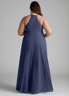 Azazie Annabelle Maternity Bridesmaid Dresses A-Line V-Neck Pleated Mesh Floor-Length Dress image8