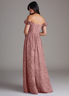 Azazie Autumn Vestidos de damas de honor Vestido de Rosa Polvorienta de Devorado Floral de Corte en A Convertible con Vestidos sin tirantes image3
