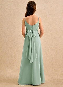 Azazie Hollie Girls Formal vestidos de niña de las flores Vestido de Agave de Gasa de Corte en A con Escote de Corazón image2