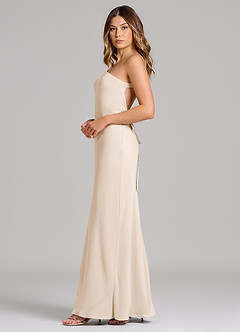 Azazie Monroe 신부 들러리 드레스 쉬스 한쪽 어깨 쉬폰 바닥 길이 드레스 image5