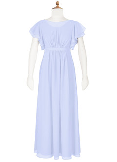 Azazie Daphne Junior A-Linie Plissee Chiffon Kleid Lavendel image6