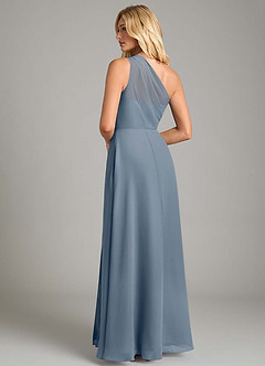 Azazie Phaedra Vestidos de damas de honor Vestido de Crepúsculo de Gasa de Corte en A con Hombro unilateral image2