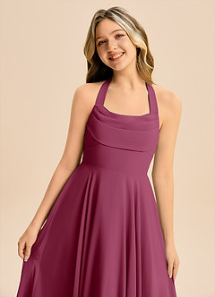 Azazie Kady Junior Mulberry A-Line Sweetheart Neckline Chiffon Dress image6