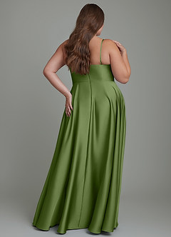 Azazie Elle Bridesmaid Dresses Juniper A-Line Pleated Stretch Satin Dress image9