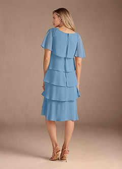 Azazie Rita Mother of the Bride Dresses Steel Blue A-Line Scoop Beaded Chiffon Dress image4