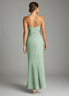 Azazie Saylor Vestidos de damas de honor Vestido de Agave de Gasa de Corte Sirena con Sin tirantes image11