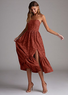 Delphina Terracotta Midi Dress image3