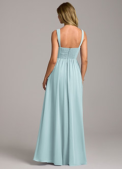 Azazie Rosaline Brautjungfernkleider A-Linie Seitliche Cut-Outs Chiffon Kleid Nebel image6