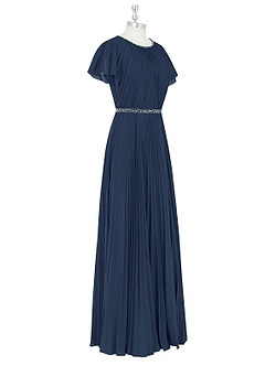 Azazie Kara Modest Bridesmaid Dresses A-Line Pleated Chiffon Floor-Length Dress image9