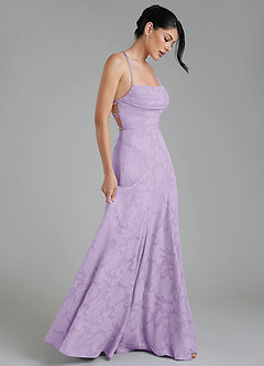 Azazie Tatum Bridesmaid Dresses Lilac A-Line Corset Floral Burnout Dress image7