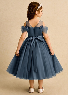 Azazie Juni Flower Girl Dresses Neptune Ball-Gown Pleated Tulle Dress image2