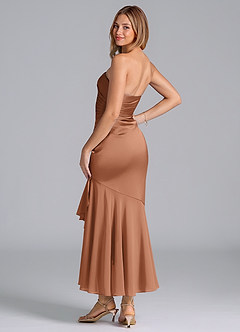 Azazie Danie Abiti da Damigella Abito Tubino in Chiffon Senza Cinturino Bronzo image2