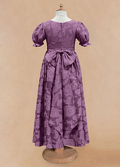 Azazie Joss Flower Girl Dresses Wisteria A-Line with Sleeves Floral Burnout Dress image5