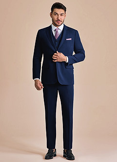 front James Blue Structured Stretch 3-piece suit