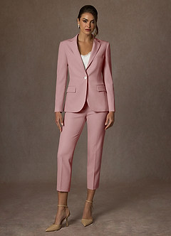 front Kennedy Dusty Rose Structured Stretch Dress Pants