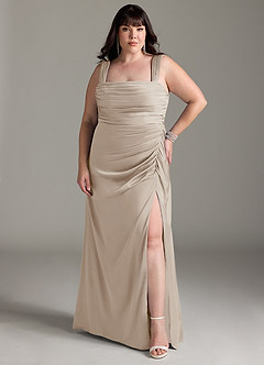 Azazie Jesaphine Bridesmaid Dresses Frost Sheath Bow Stretch Satin Dress image8