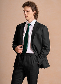 front Harrison Sort 100% hørjakke