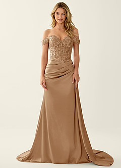 Nerine Champagne Corset Mermaid Prom Dress